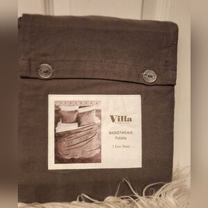 Villa x Noble Excellence Basketweave pebble European Sham in gray 26x26